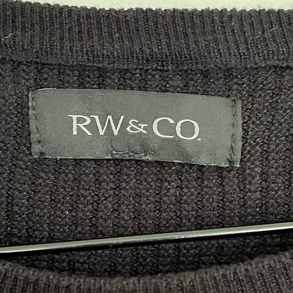 RW&CO Men's Black crewneck Sweater SIZE LARGE - Picture 2 of 5